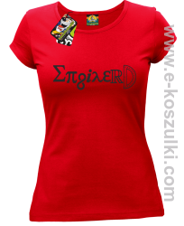 Inżynier Alfabet Grecki - koszulka damska czerwona