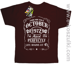Legends were born in October Aged Perfectly Life Begins - z własną personalizacją - koszulka dziecięca brązowa