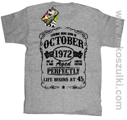Legends were born in October Aged Perfectly Life Begins - z własną personalizacją - koszulka dziecięca melanż 