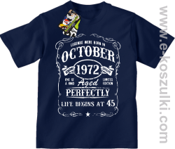 Legends were born in October Aged Perfectly Life Begins - z własną personalizacją - koszulka dziecięca granatowa