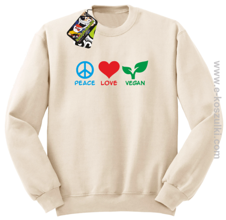 Peace Love Vegan - bluza bez kaptura STANDARD 