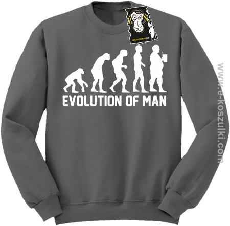 Evolution of man - zabawna bluza z nadrukiem bez kaptura