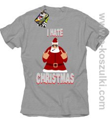 I hate Christmas Fu#k All Santa Claus - koszulka męska melanż 