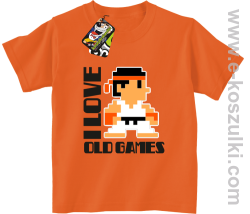 I LOVE OLD GAMES - koszulka dziecięca pomarańczowa
