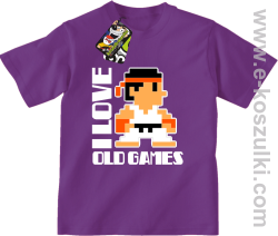 I LOVE OLD GAMES - koszulka dziecięca fioletowa