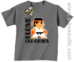 I LOVE OLD GAMES - koszulka dziecięca szara