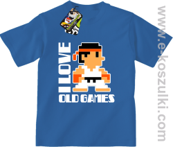 I LOVE OLD GAMES - koszulka dziecięca niebieska