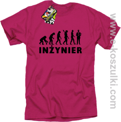 Inżynier Etapy ewolucji - koszulka męska różowa