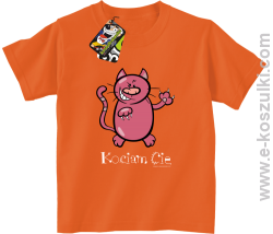 Kociam Cię Kotek Smyrek - koszulki dziecięce pomarańczowe