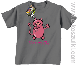 Kociam Cię Kotek Smyrek - koszulki dziecięce szare