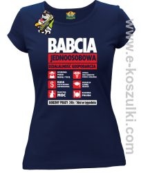 BABCIA - Jednoosobowa działalność gospodarcza - koszulka damska taliowana granatowa