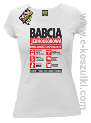 BABCIA - Jednoosobowa działalność gospodarcza - koszulka damska taliowana biała