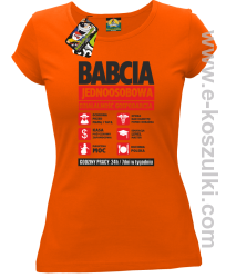 BABCIA - Jednoosobowa działalność gospodarcza - koszulka damska taliowana pomarańczowa