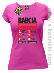 BABCIA - Jednoosobowa działalność gospodarcza - koszulka damska taliowana fuksja