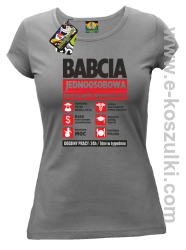 BABCIA - Jednoosobowa działalność gospodarcza - koszulka damska taliowana szara