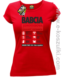 BABCIA - Jednoosobowa działalność gospodarcza - koszulka damska taliowana czerwona