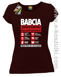 BABCIA - Jednoosobowa działalność gospodarcza - koszulka damska taliowana brązowa