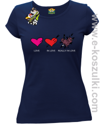 Love In Love Really LOVE - koszulka damska granatowa