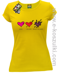 Love In Love Really LOVE - koszulka damska żółta