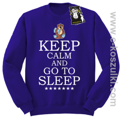 Keep calm and go to sleep - ciepła bluza z nadrukiem bez kaptura fioletowa