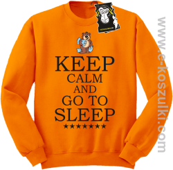 Keep calm and go to sleep - ciepła bluza z nadrukiem bez kaptura pomarańczowa