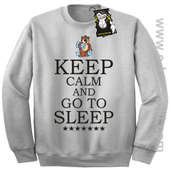 Keep calm and go to sleep - ciepła bluza z nadrukiem bez kaptura melanż