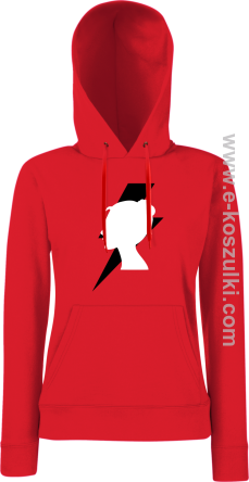 Kobiet Błyskawica profil - bluza z kapturem damska czerwona