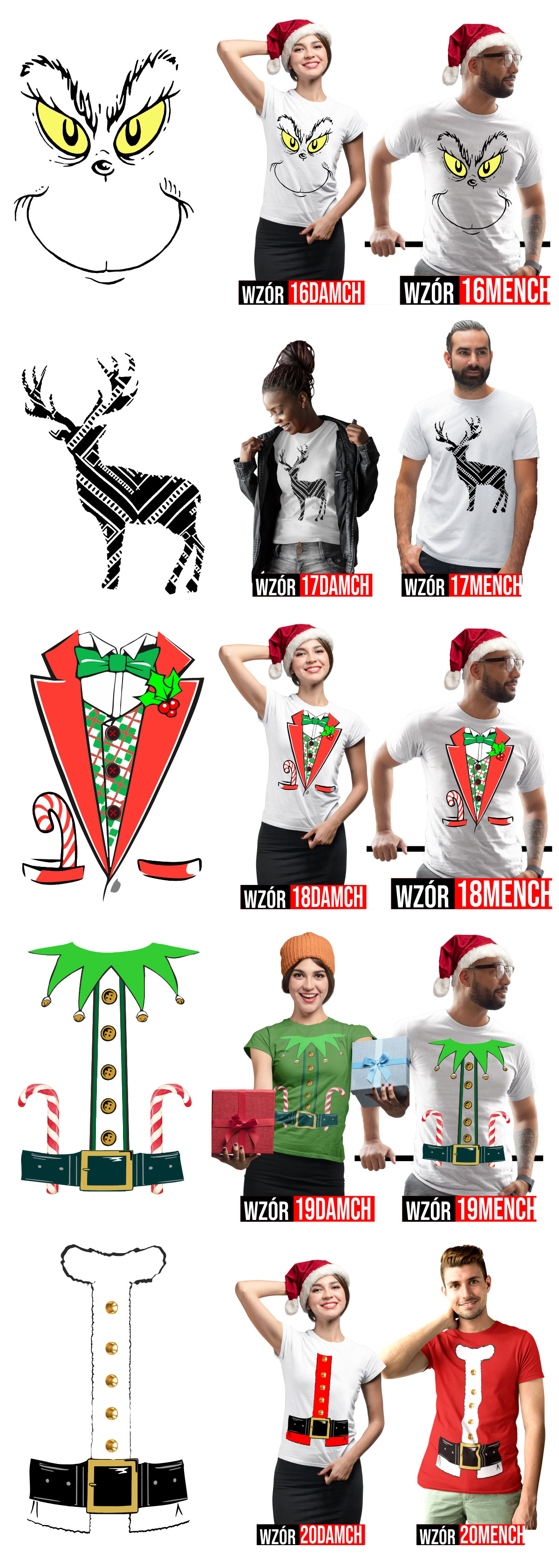 Koszulki świąteczne na Mikołaja i pod choinkę idealne na sesję zdjęciową aż 70 wzorów 4
