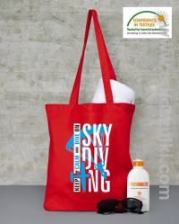 Skydiving keep calm and dive on - Eco torba czerwona
