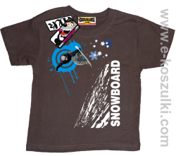 Snowboard mountain kids koszulka dziecięca - brązowy
