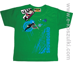 Snowboard mountain kids koszulka dziecięca - zielony