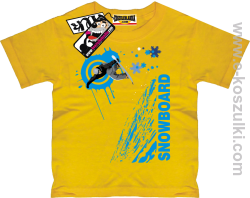 Snowboard mountain kids koszulka dziecięca - żółty