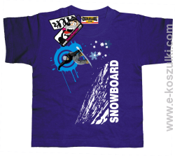 Snowboard mountain kids koszulka dziecięca - fioletowy