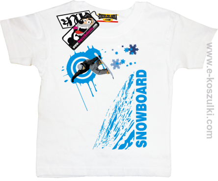 Snowboard mountain kids koszulka dziecięca - biały