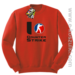 I love counter strike - bluza bez kaptura czerwona