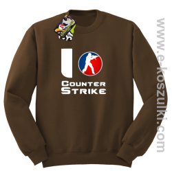 I love counter strike - bluza bez kaptura brązowa