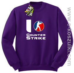 I love counter strike - bluza bez kaptura fioletowa