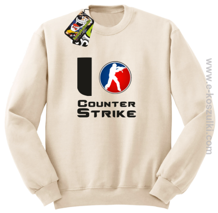 I love counter strike - bluza bez kaptura beżowa