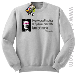 Bóg stworzył kobietę - bluza męska bez kaptura - melanżowa