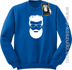 hipster face- modna bluza- niebieska