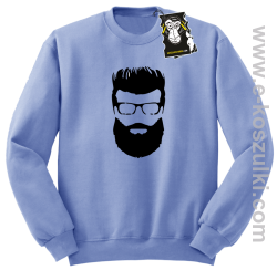 hipster face- modna bluza- błękitna