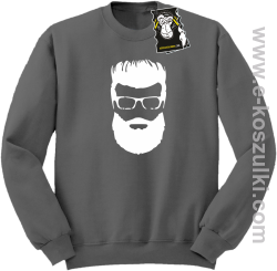 hipster face- modna bluza- szara