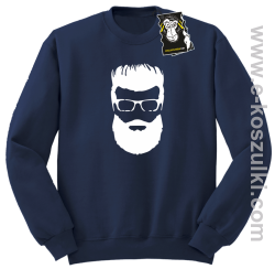 hipster face- modna bluza- granatowa