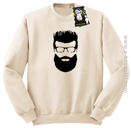 hipster face- modna bluza- beżowa