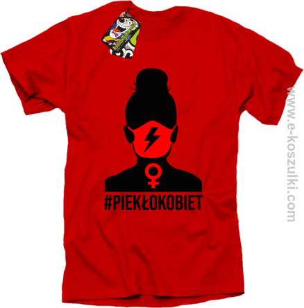 Piekło Kobiet kobieta w maseczce - t-shirt męski czerwony