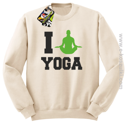 I love YOGA - bluza bez kaptura beżowy