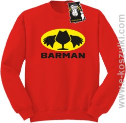 Barman - bluza na wzór batman bez kaptura czerwona