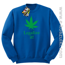 Legalize it gandzia ganja - bluza bez kaptura niebieska