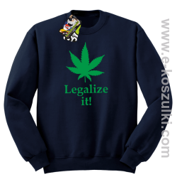 Legalize it gandzia ganja - bluza bez kaptura granatowa