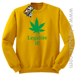 Legalize it gandzia ganja - bluza bez kaptura żółta